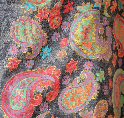 Handgewebter Kaschmir Pashmina Schal schwarz Farbe Paisley Design aus Indien! - Bild 5 von 6