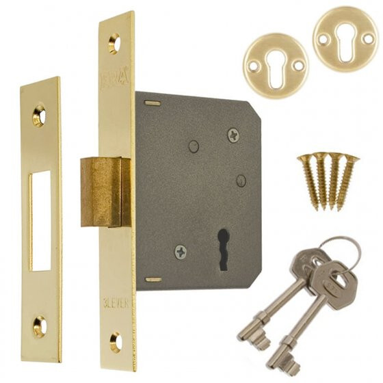 3 Lever Mortice Deadlock Brass Effect 64mm (2.5"") 472-31 (ERA) - VAT INC
