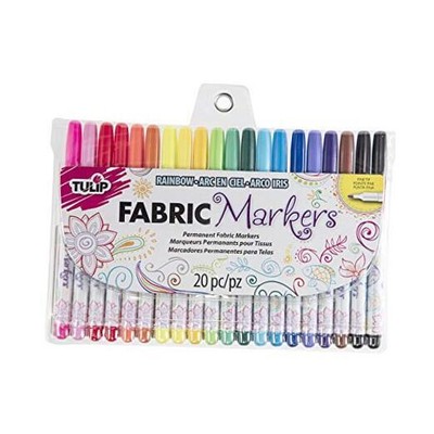  Permanent Nontoxic Fabric Markers, 20 Pack Multicolor