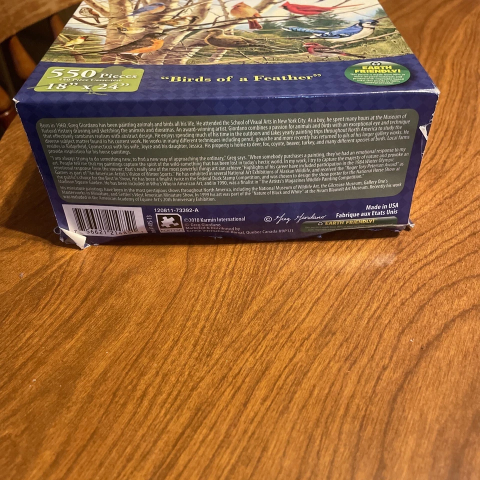 Rompecabezas Greg Giordano 550 piezas 24" x 18" Birds of a Feather" colección de aves Foto 4 de 4