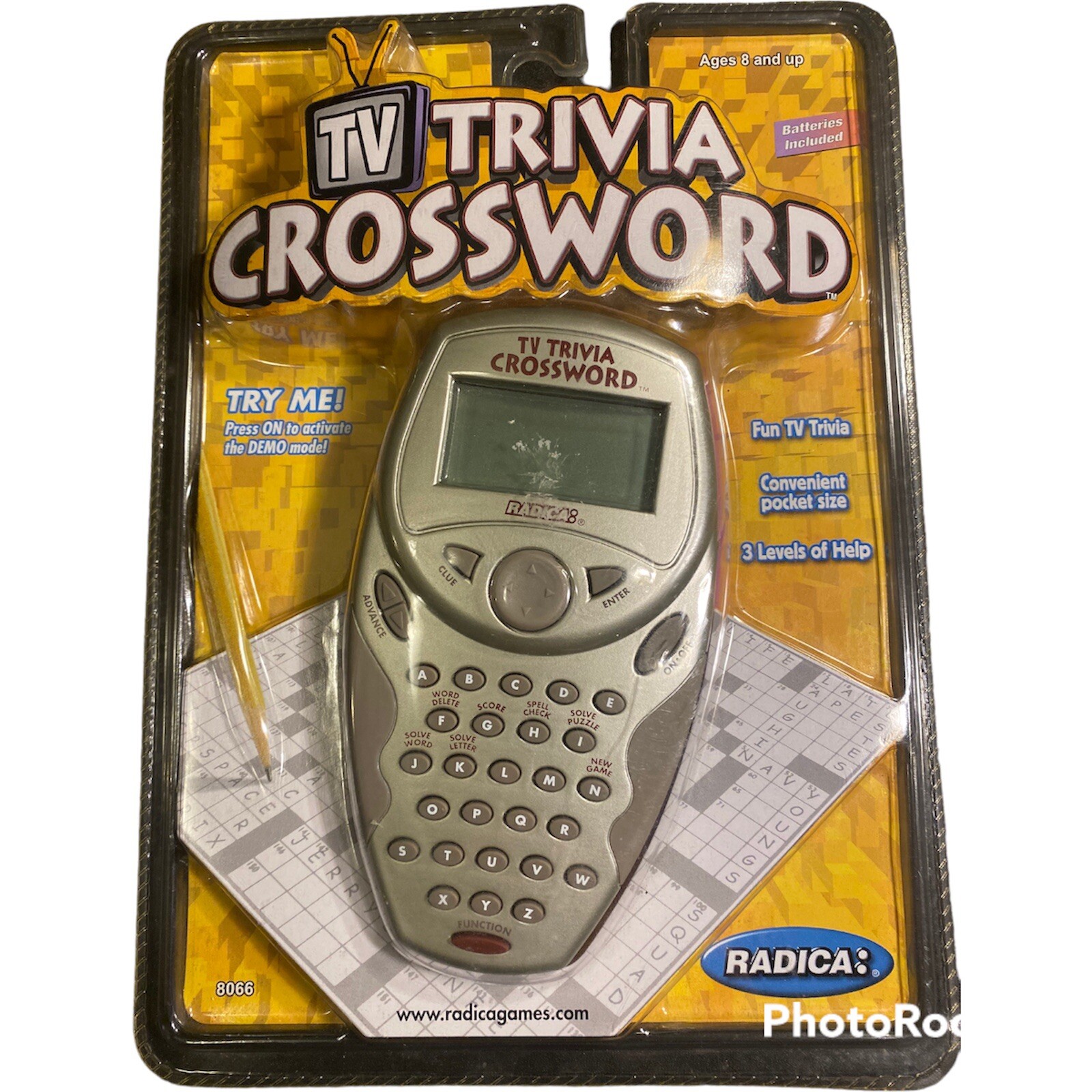 Radica TV Trivia Crossword Handheld Electronic New Factory Sealed