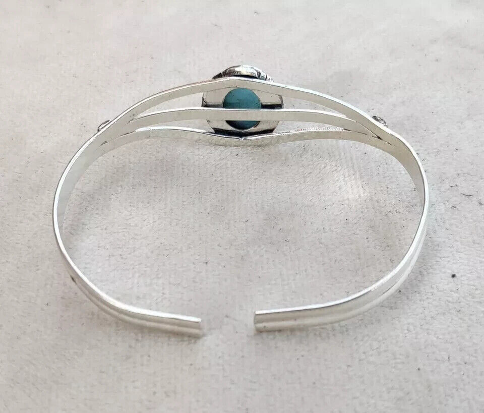 Larimar Gemstone 925 Sterling Silver Handmade Cuff Christmas Gift