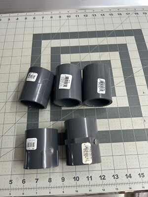 5-pack lot Charlotte 830-015 PVC Pipe Coupling 1-1/2'' Female Threaded SCH 80