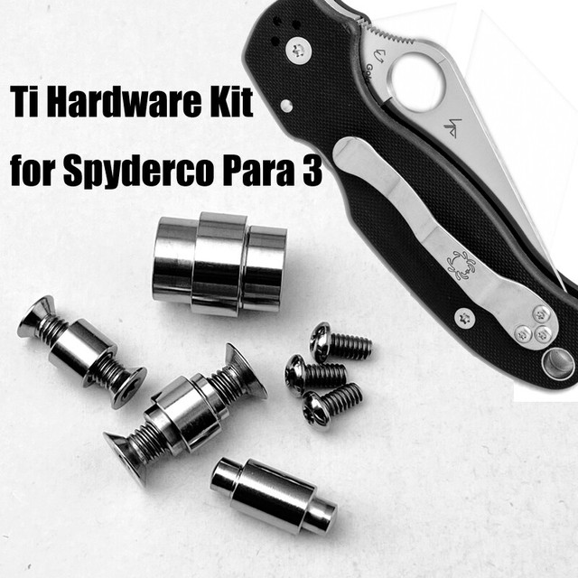TC4 Full set of Screw + Tail Rope Tube for Spyderco Para 3 / C223 TC4 Full set of Screw + Tail Rope Tube for Spyderco Para 3 / C223