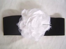 New BEBE Black Wide Corset Tule Flower Stretc...