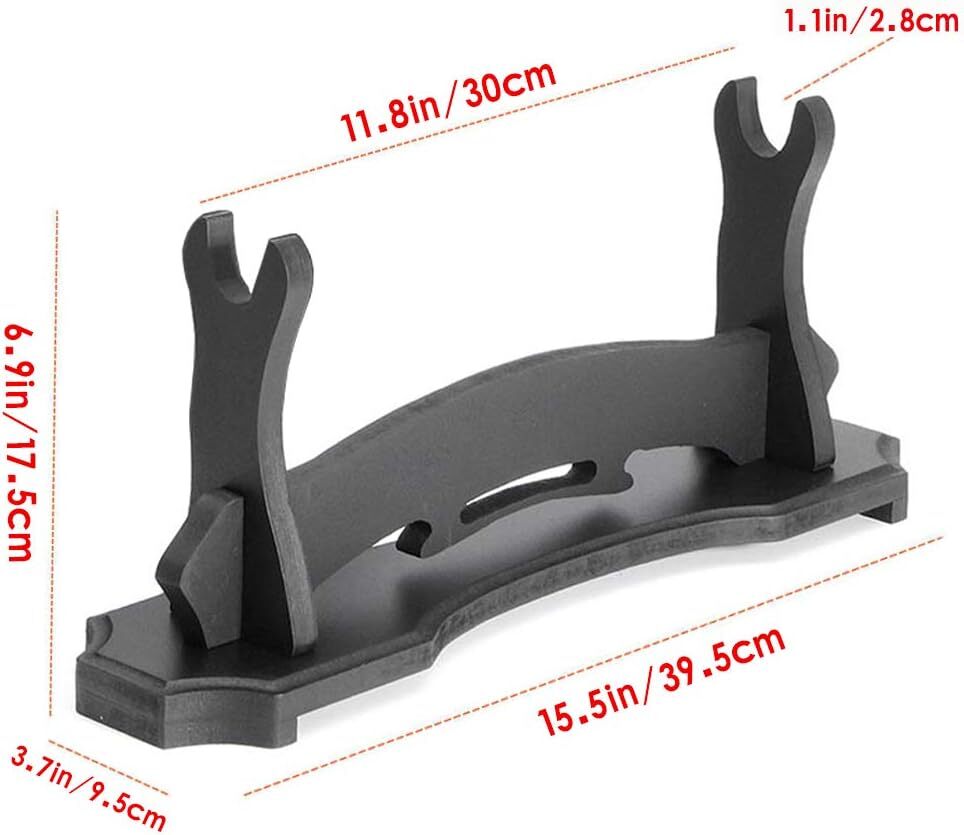 WOOD HORIZONTAL SINGLE KATANA SWORD TABLE DISPLAY STAND Holder Rack Samurai