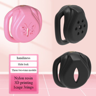 Ventilate Handiness Small Chastity Device Locks Men Flat Rings Chastity Cage