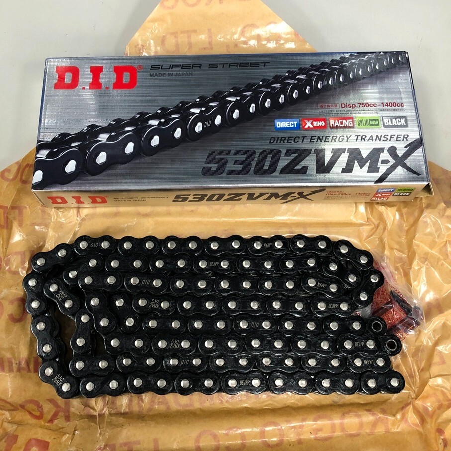 Japan DID Black Chain X-Ring 520ZVM-X x 120ZB Raven Edition, 520