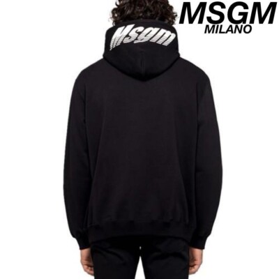 MSGM Hoodie Women Logo Print Hoodie Sweatshirt M