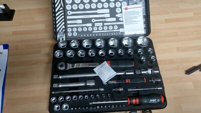 Wurth Zebra 56 Stück 1/4 Zoll & 1/2 Zoll Antrieb Steckschlüsselsatz metrisch 4 - 32 mm 09651756