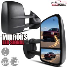 Tow Mirrors Fits 2007-2013 Chevy Silverado Sierra Power Heated Led Turn Signal