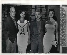 1958 Press Photo Bing Crosby's sons Philip & Gary with showgirls in Las Vegas