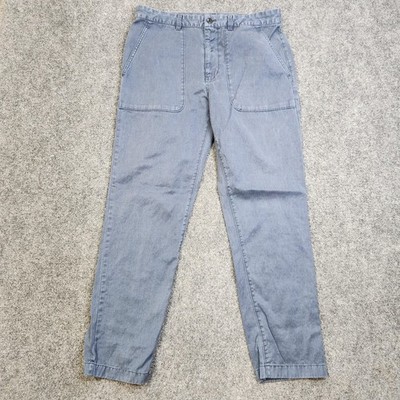 Outerknown Pants Mens 33x30 Blue Relaxed Chino Hemp Cotton Denim Casual Travel