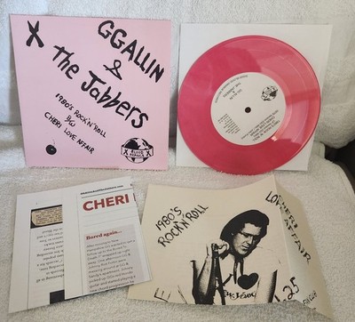 GG Allin & The Jabbers 1980s Rock'n'Roll 7'' Pink Vinyl Punk/Hardcore/KBD NM