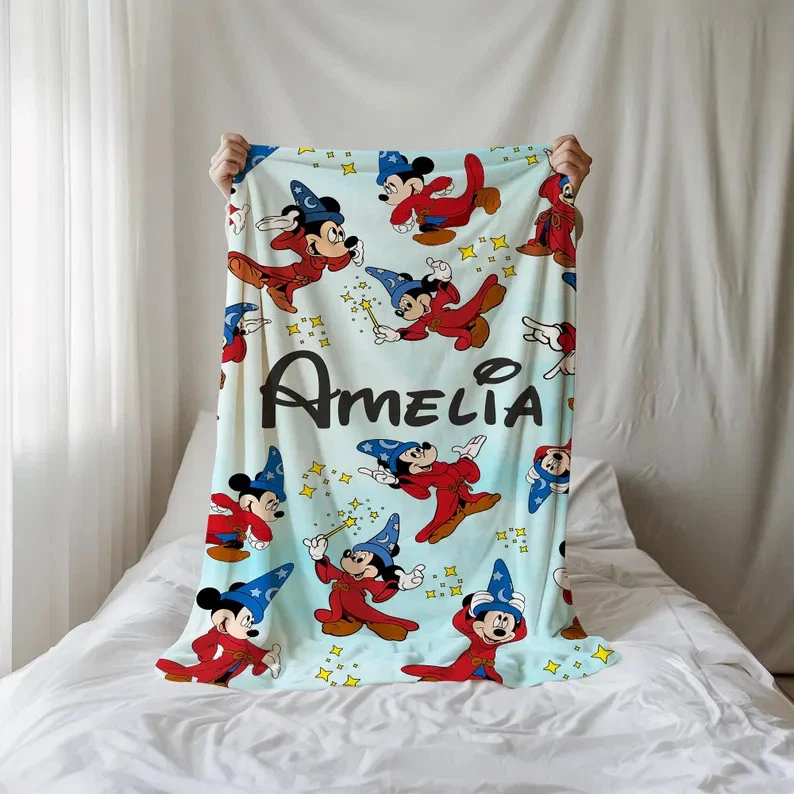 Personalized Disney Magical Mickey Mouse Fleece Blanket