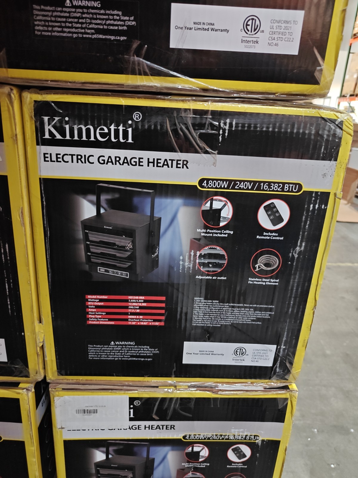 4800w Mountable, Adjustable Thermostat, & Remote