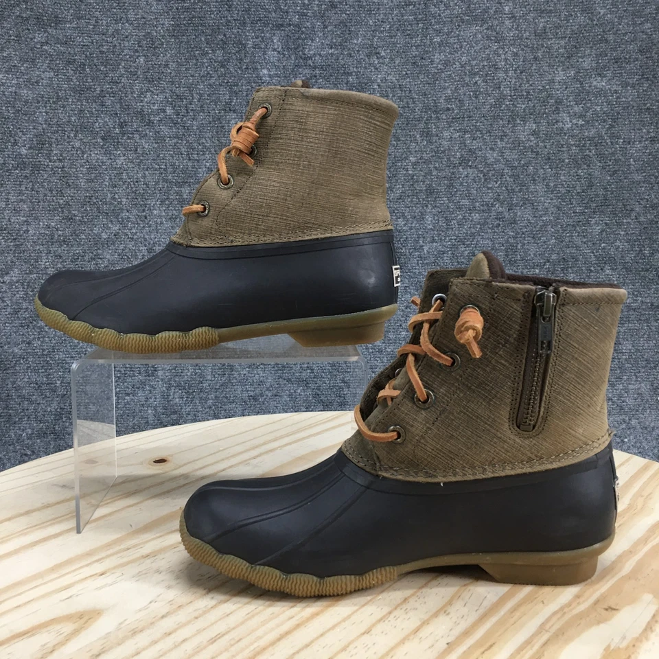 Женские ботинки-утки Sperry для морской воды 6 верх сидер оливковая сторона на молнии на шнуровке STS99729 - Изображение 2 из 4