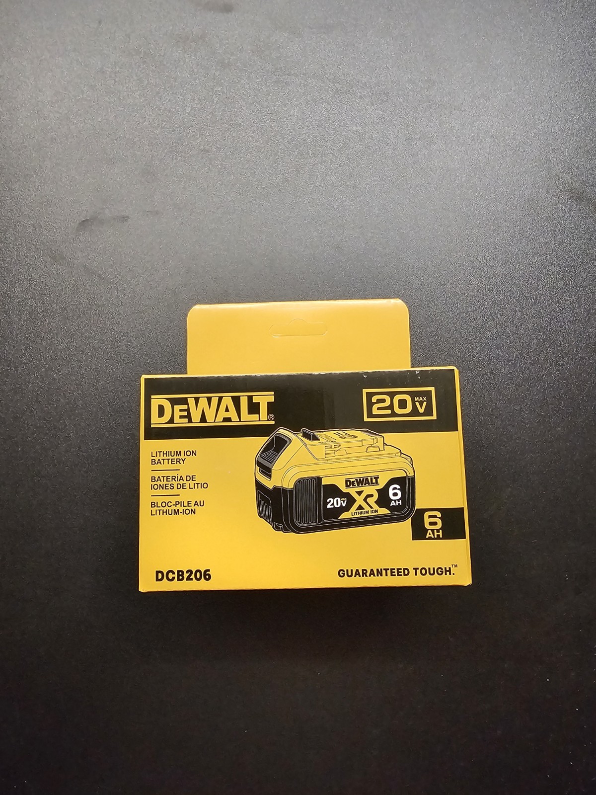 DEWALT DCB206 20V MAX* Akku, Premium 6,0 A XR Li-Ion Akku - mit Ladestandanzeige