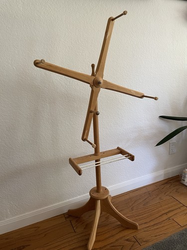 Vintage Wool Winder Wooden Stand  Yarn Swift