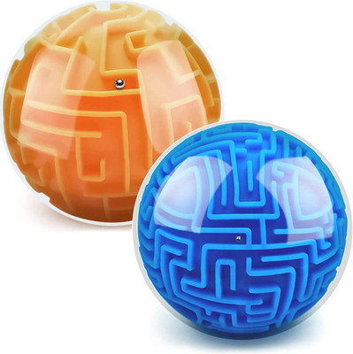 2 Pack 3D Maze Puzzle Ball - Brain Teaser Game, Gravity Memory Cube - Educationa