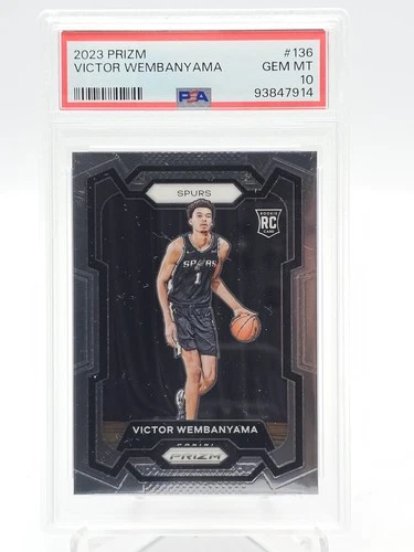 VICTOR WEMBANYAMA 2023-24 PANINI PRIZM ROOKIE #136 SPURS PSA 10 Q0850