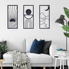 Metal Wall Decor Modern Minimalist Abstract Wall Art For Living Room 3 PCS