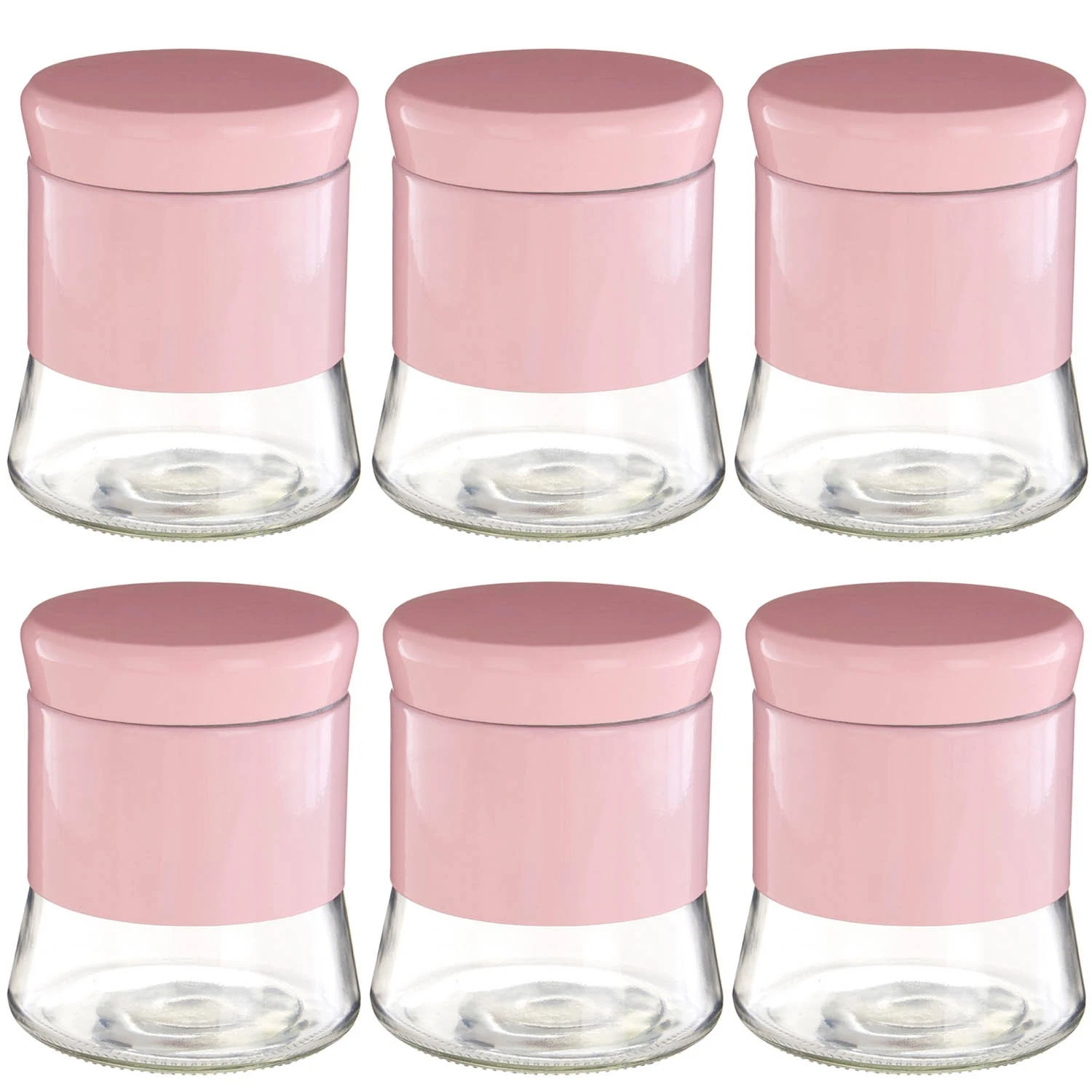 Set Of 6 800ml Pink Stainless Steel Glass Coffee Sugar Tea Canister Storage Jar
Opens in a new windo