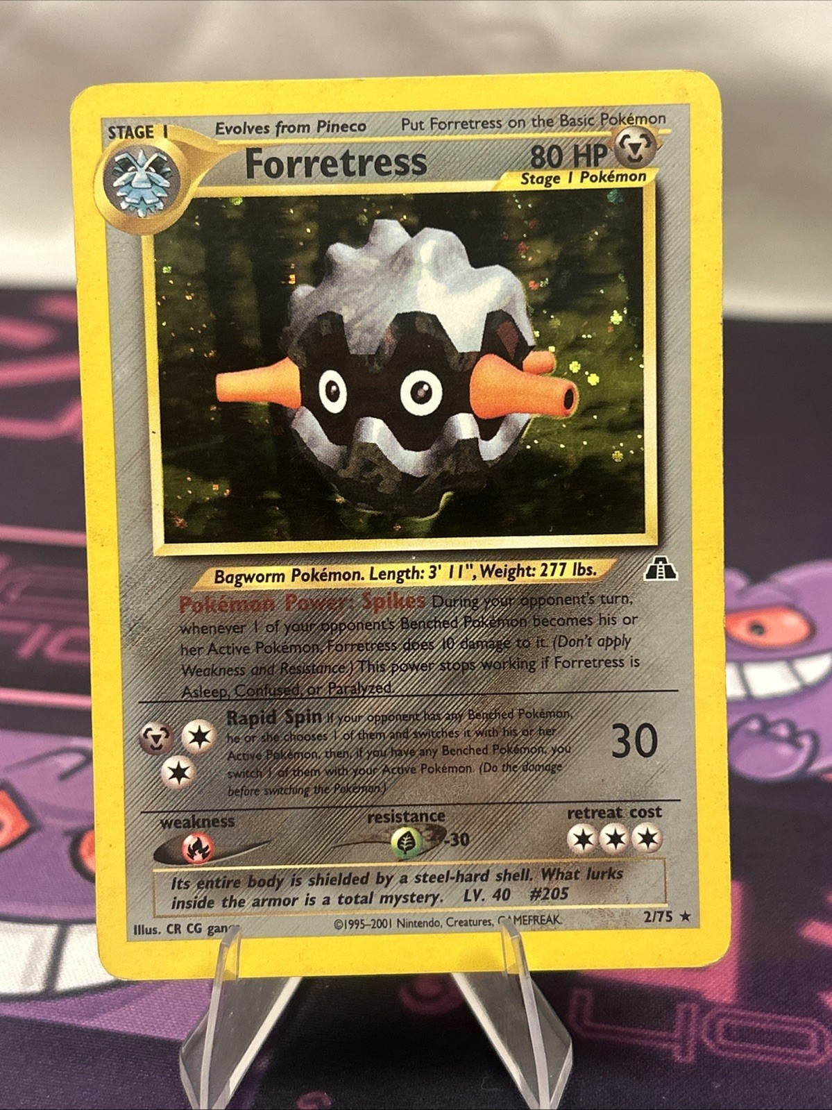 Pokemon Forretress Holo Rare 🌀 Neo Discovery 2/75 Excellent