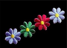 IRON ON PATCH APPLIQUE - FLOWER 3 1/8x 7/8 inch