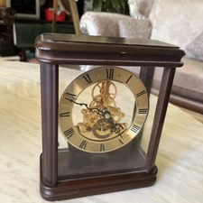 Vtg Emil Schmeckenbecher Skeleton Mantel Clock W. Germany