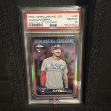 2024 TOPPS CHROME UPDATE 2024 ALL-STAR GAME CHROME #49 JACKSON MERRILL RC PSA 10