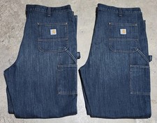 Mens Carhartt Relaxed Fit -Denim Jeans Size 42X34 Lot of 2 LN Excellent Cond