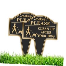 Large Please Clean Up Please Clean Up After Your Dog - 14" x 10" - 2 Pack