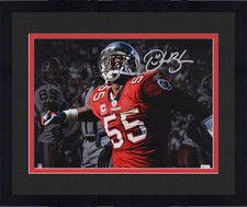 Framed Derrick Brooks Buccaneers Autographed 16x20 Celebration Spotlight Photo
