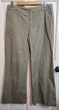 Gap Green Wide Leg Chino Pants Womens Size 10 34x31.5 Pockets 115-36028
