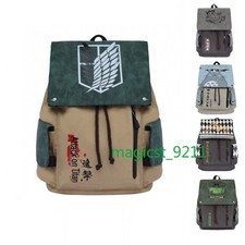 Japanese Anime Theme Canvas Backpack Totoro Attack on Titan Rucksack Schoolbag