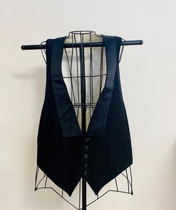 Black Silk 5 Button Tuxedo Vest Medium