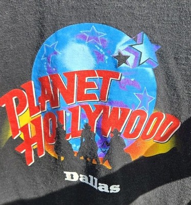 Vintage Planet Hollywood Dallas T Shirt Black Cowboys Single Stitch Mens XL