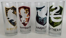 4 Harry Potter House Crest Glassware Set Multi-Color 10 oz Silver Buffalo