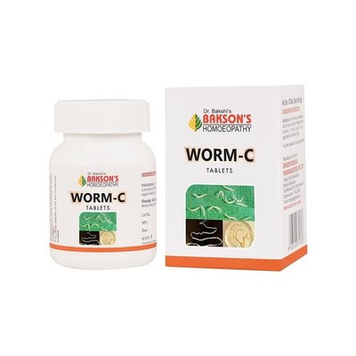 Bakson WORM C Tablets (75tab) Deworming all types of Worms, Threadworms