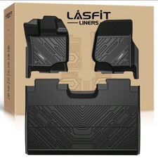 Lasfit Floor Mats For 2015-2026 Ford F-150 F150 Super Crew Cab Black Tpe Liners