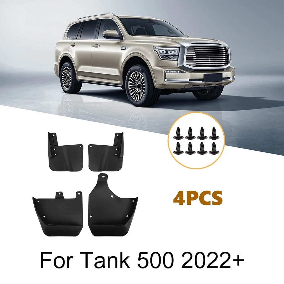 For GWM Tank 500 Car Front Rear Mudflap Splash Guards ABS Wheel Fender Set - Image 2 of 4