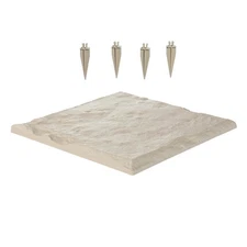 Decorative Stepping Stones with Stakes 4Pcs 15.5x15.5 in Walkway Pavers Beige