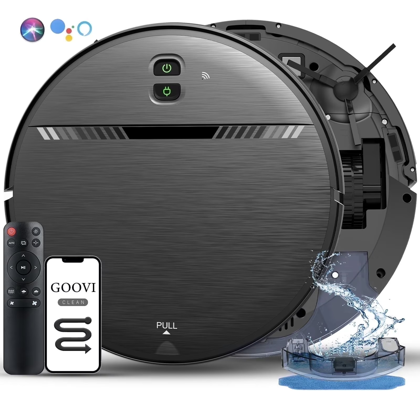 Robot Vacuum Cleaner, Robot Vacuum Mop Combo, with Alexa/Wifi/App Connection,...-image