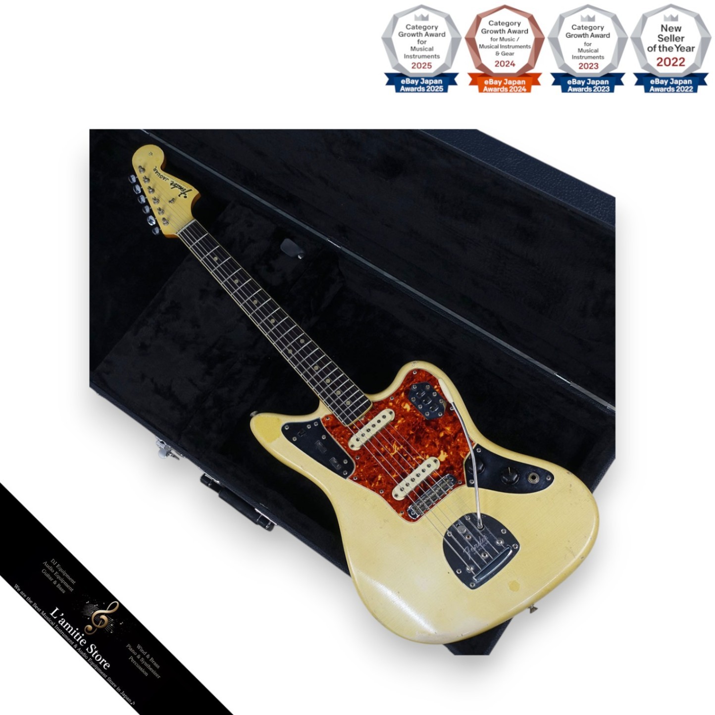 Fender Jaguar Electric Guitar Olympic White 1966 Vintage