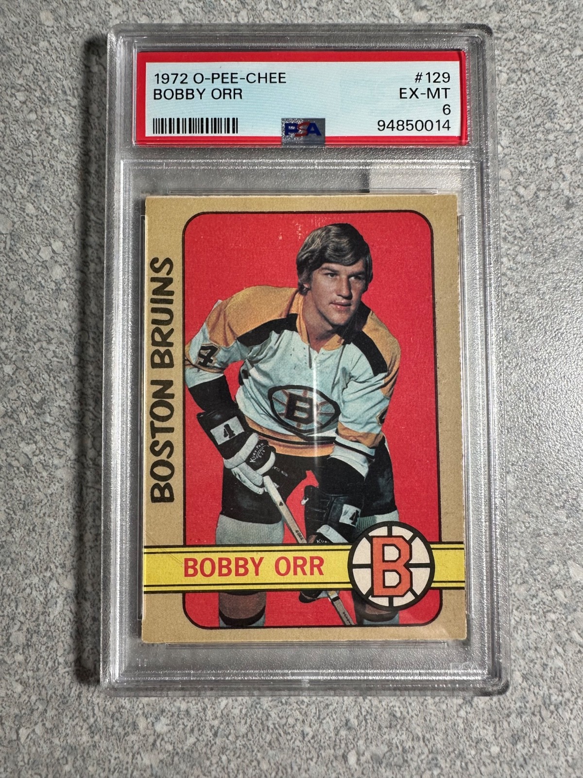 1972 O-Pee-Chee, Bobby Orr, #129, EX-MT, PSA 6