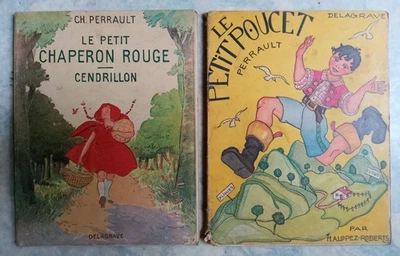 Delagrave 1951 2 livres illustrés LE PETIT CHAPERON ROUGE + LE PETIT POUCET C52 - Photo 1/4