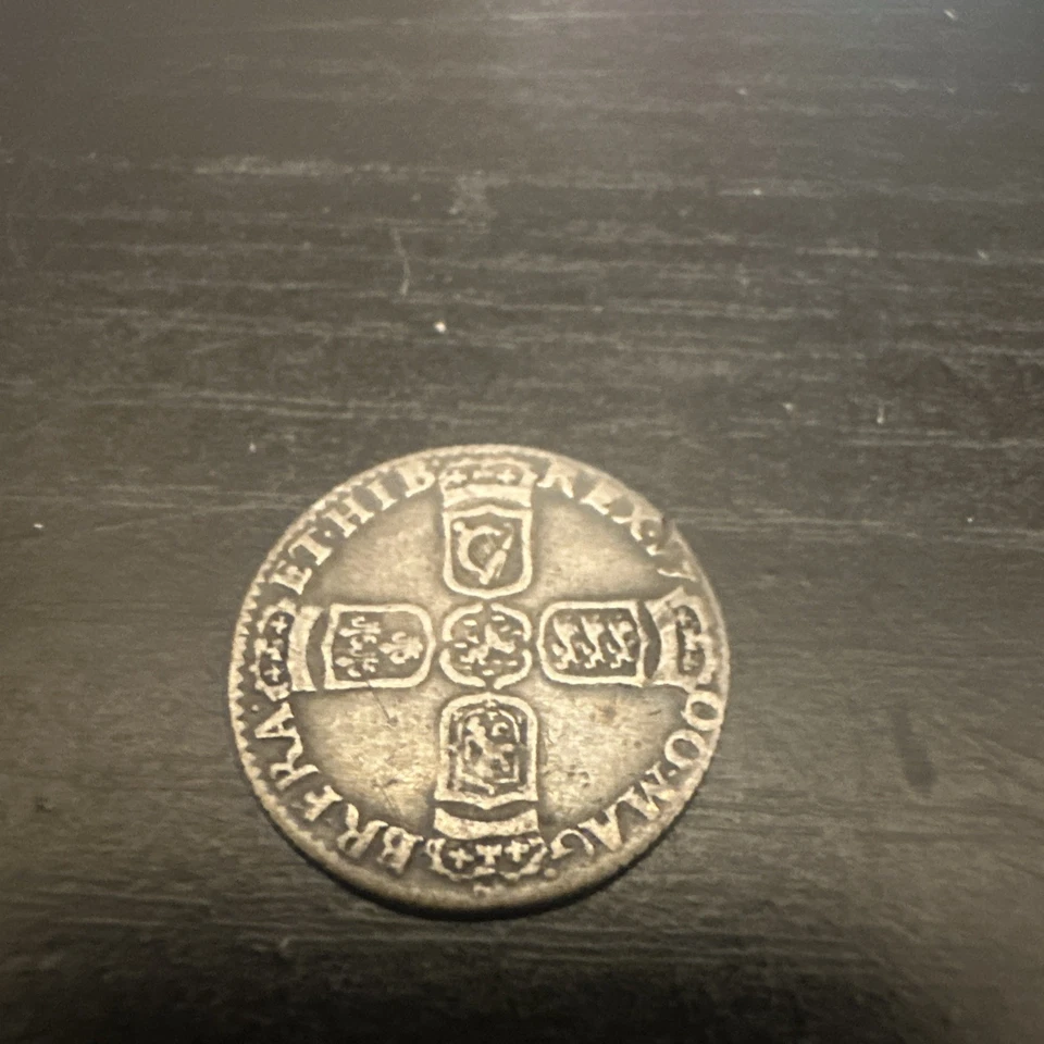 1700 Gran Bretaña Inglaterra Seis 6 peniques 6D Guillermo III Foto 2 de 4