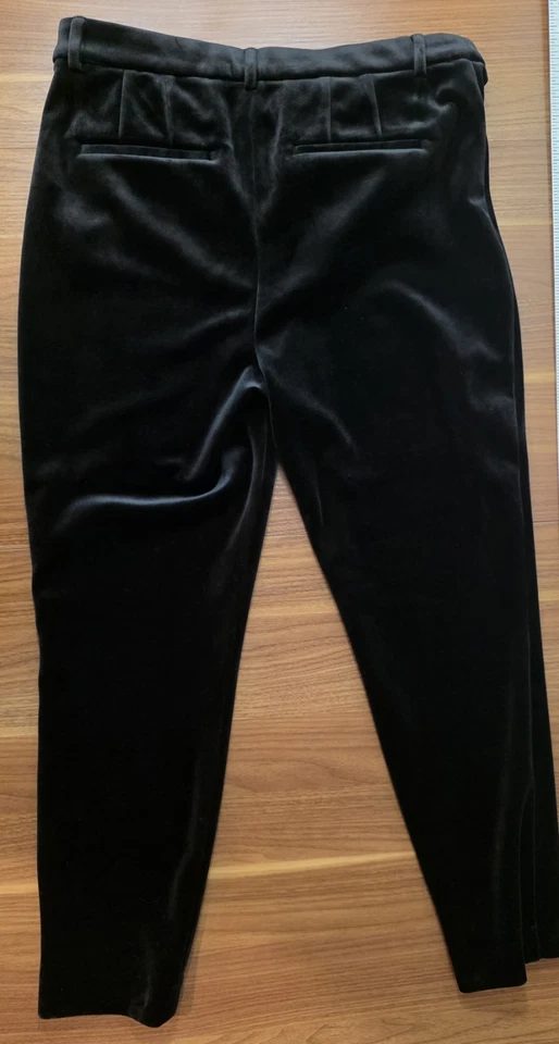 Pantalones ajustados de terciopelo Express Editor talla 12 negros tiro alto Foto 3 de 4