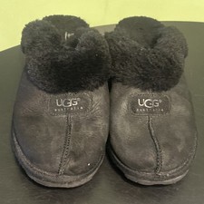 UGG AUSTRALIA Coquette REAL Sheepskin Slide Slippers 5125 Womens Sz 9 Shoes Blk